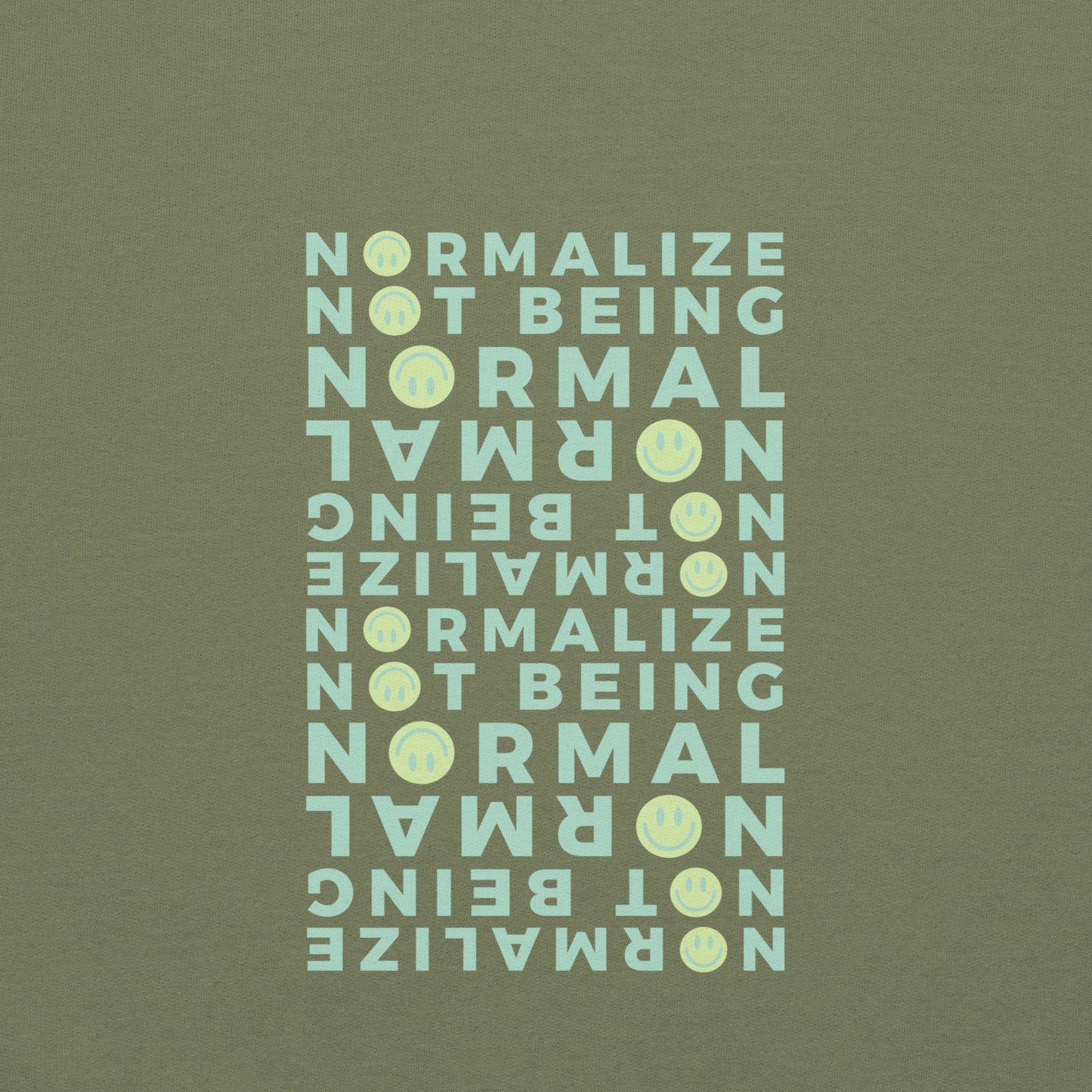 Non-normative Affirmation Unisex Hoodie – Green Smiley Neurodiverse Empowerment Sweatshirt