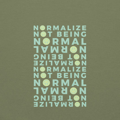 Non-normative Affirmation Unisex Hoodie – Green Smiley Neurodiverse Empowerment Sweatshirt