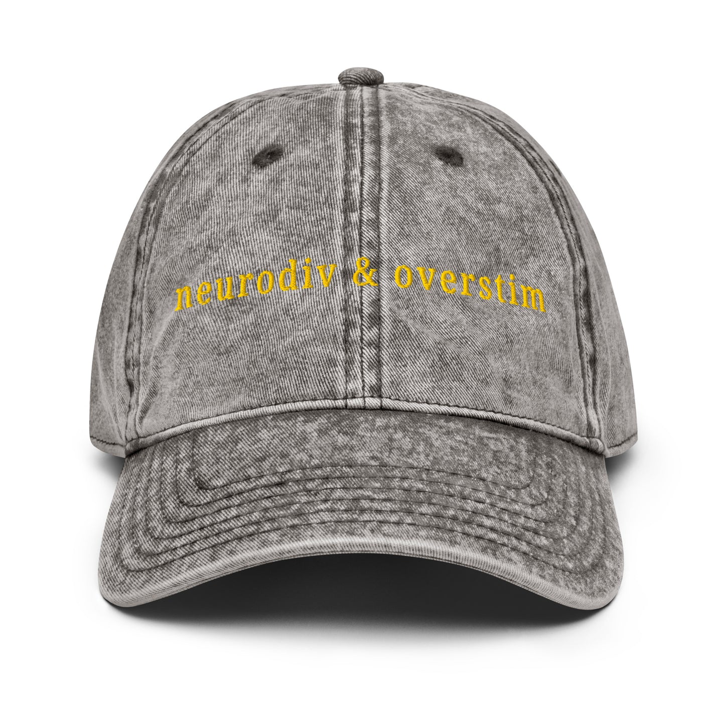 Neurodiv & Overstim Vintage Cap – Embroidered Hat for Neurodivergent Style
