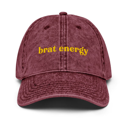 Brat Energy Vintage Cap – Embroidered Hat for Bold Mischief