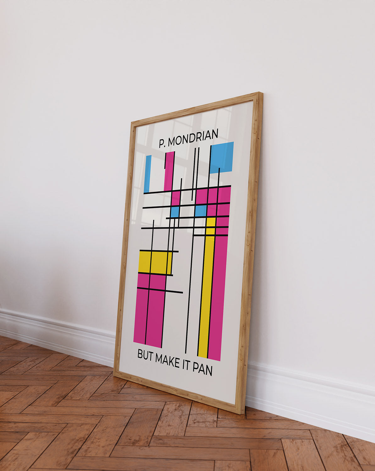 Pan Mondrian Poster – LGBTQ+ Pride Flag Abstract Wall Art