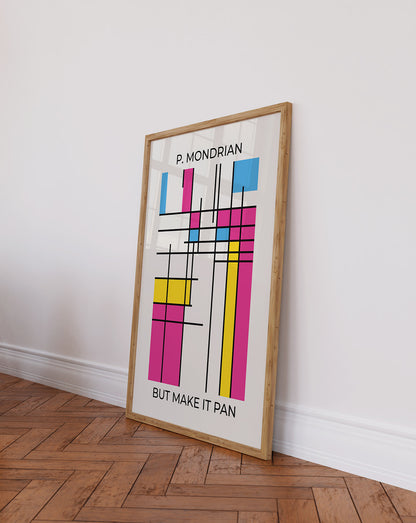 Pan Mondrian Poster – LGBTQ+ Pride Flag Abstract Wall Art
