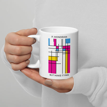 Pan Mondrian Mug – Queer Pride Abstract Color Block Design Coffee Cup