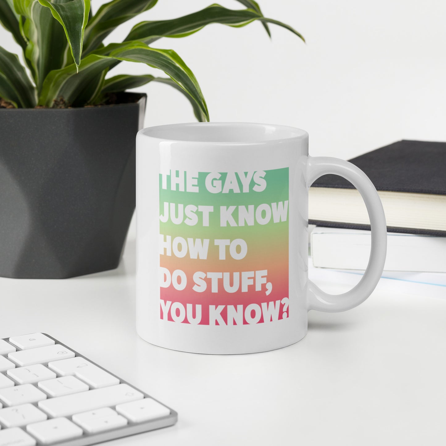 The Gays Just Know Mug – Pastel Quote Coffee Cup for Queer White Lotus Fans