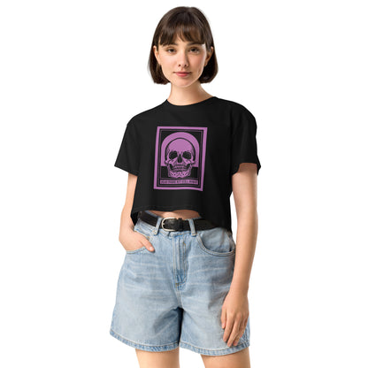 Dead Inside Crop Top – Vintage Skull Dark Humor Tee, Black