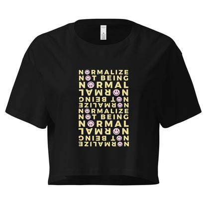 Non-normative Affirmation Crop Top – Yellow Neurodiverse Empowerment Tee