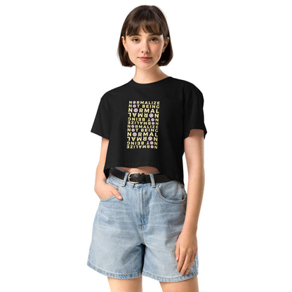 Non-normative Affirmation Crop Top – Yellow Neurodiverse Empowerment Tee