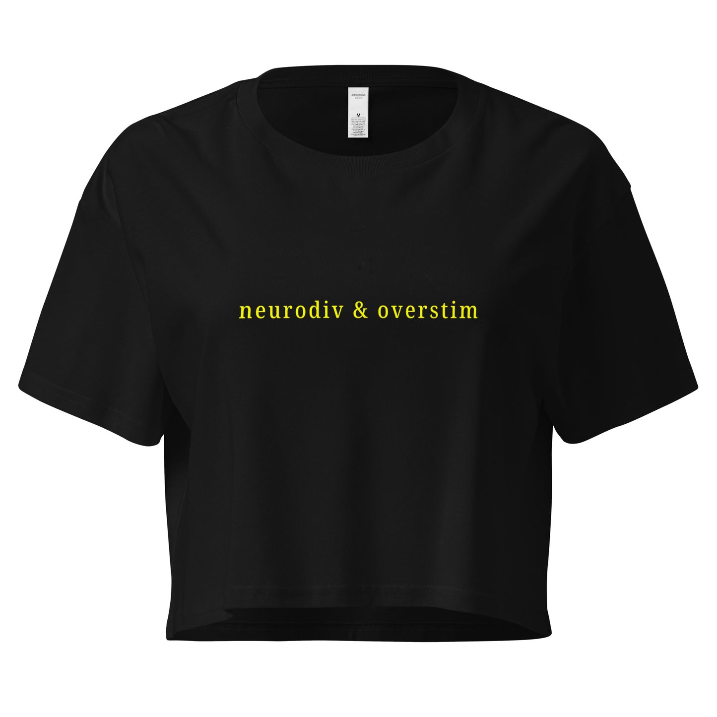 Neurodiv & Overstim Crop Top – Minimalist Tee for Neurodivergent Pride