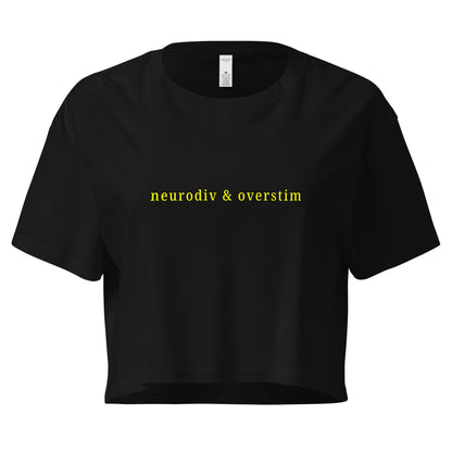 Neurodiv & Overstim Crop Top – Minimalist Tee for Neurodivergent Pride