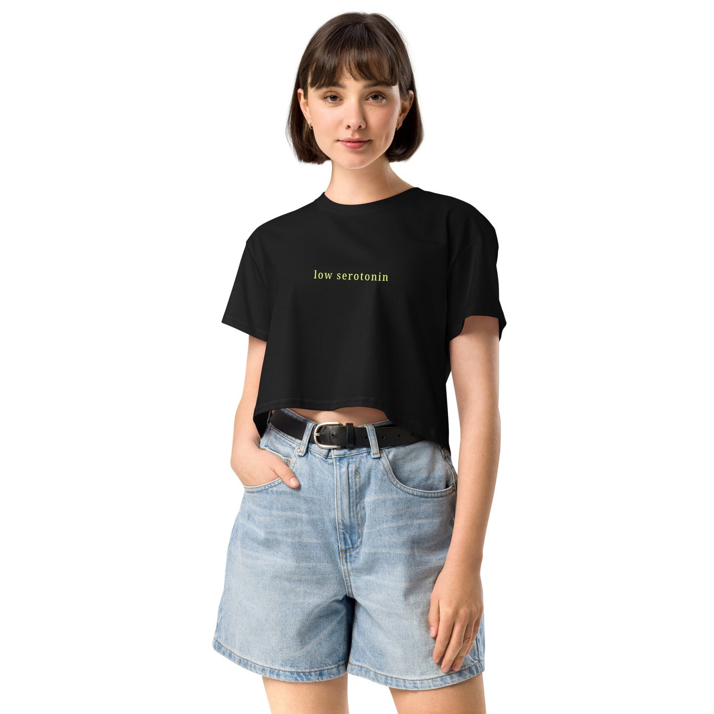 Low Serotonin Crop Top – Existential Dread Neurodivergent Tee