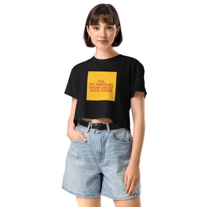 Yes, My Partners Know Crop Top – Cheeky ENM Statement Tee