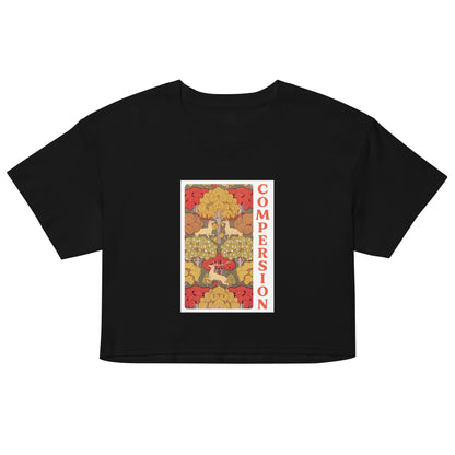 Compersion Crop Top - Woodland Decorative Polyamory Tee for ENM