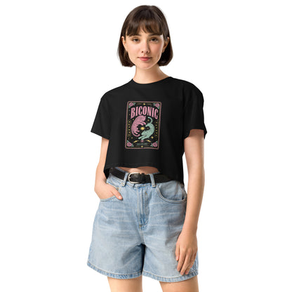 Biconic Crop Top - Black Bisexual Pride Tiger Graphic Tee