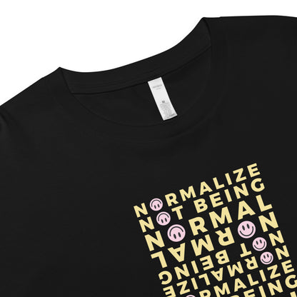 Non-normative Affirmation Crop Top – Yellow Neurodiverse Empowerment Tee