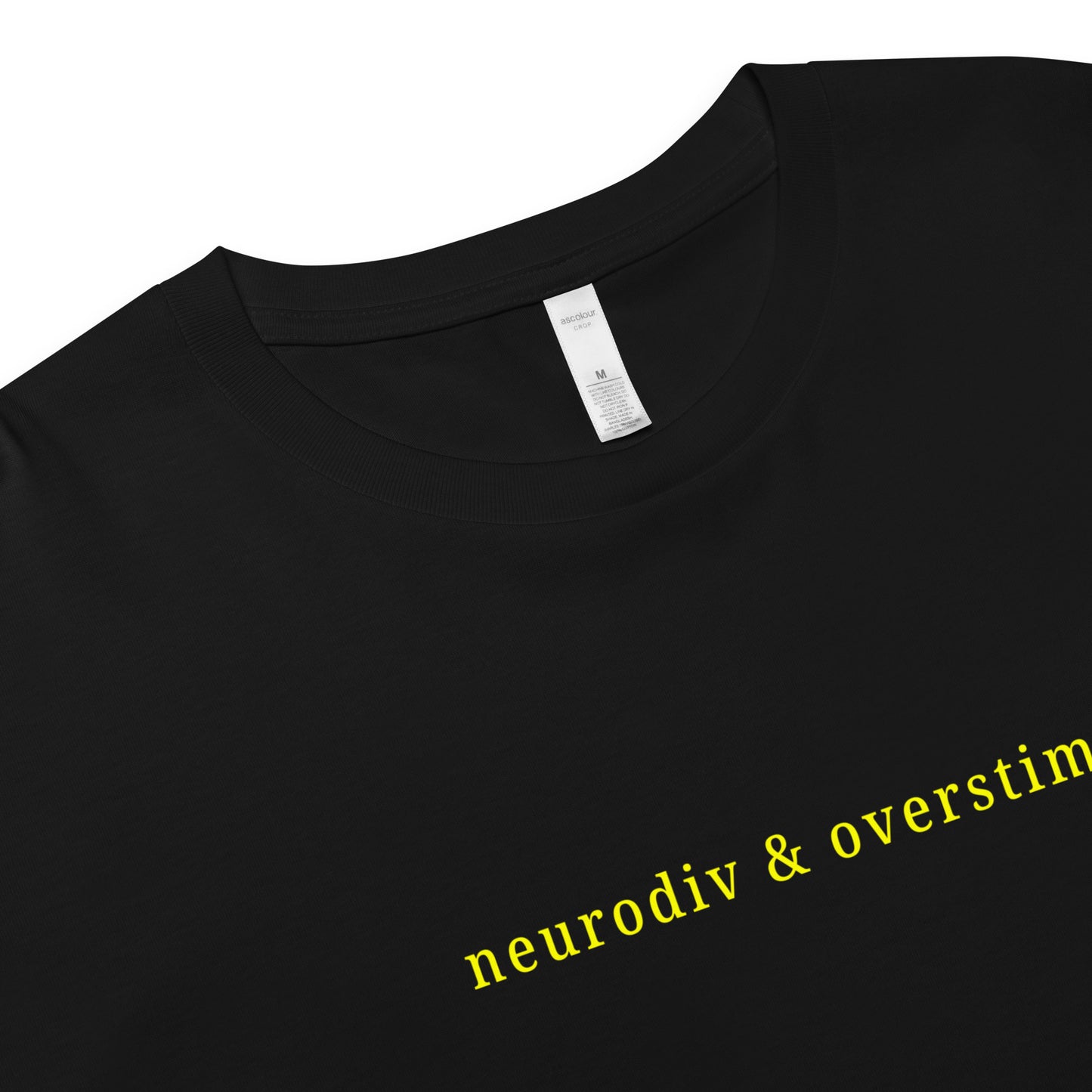 Neurodiv & Overstim Crop Top – Minimalist Tee for Neurodivergent Pride