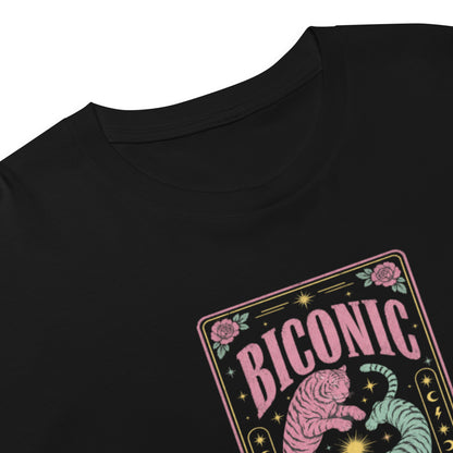 Biconic Crop Top - Black Bisexual Pride Tiger Graphic Tee