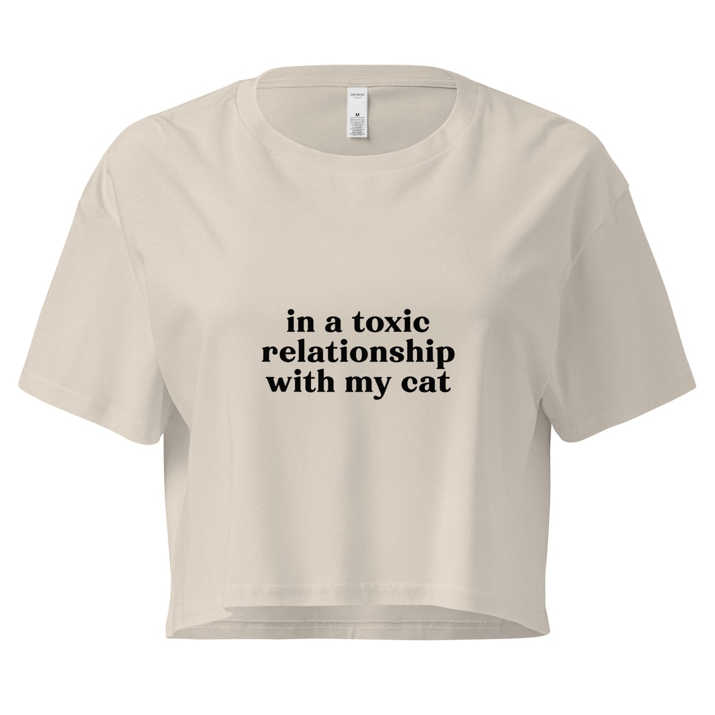 Toxic Relationship Cat Crop Top – Sarcastic Tee for Cat Lovers