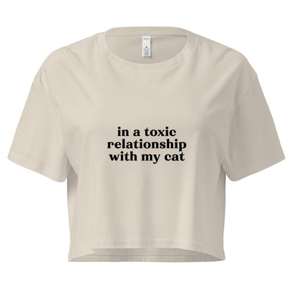 Toxic Relationship Cat Crop Top – Sarcastic Tee for Cat Lovers
