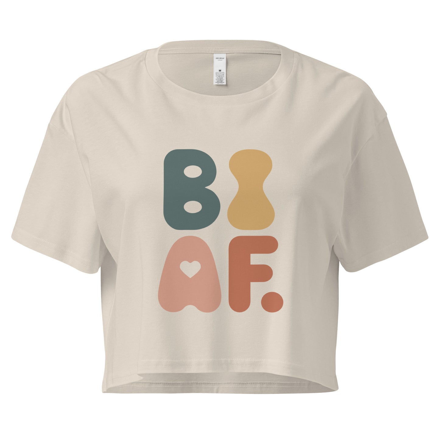 BI AF Bisexual Pride Crop Top – Bold Retro LGBTQ+ Vibrant Tee