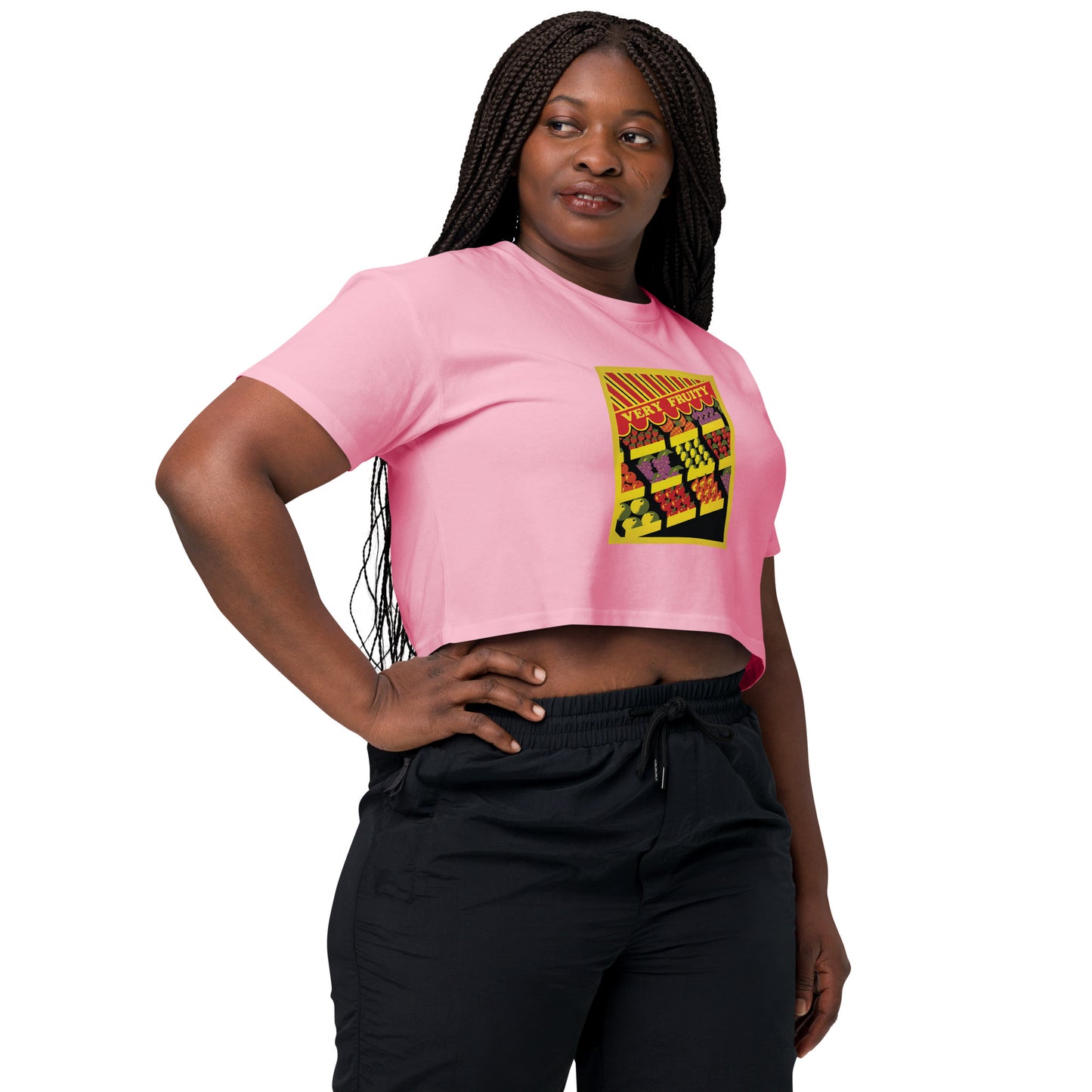 Very Fruity Crop Top – Queer Campy Vintage Fruit Stand Tee