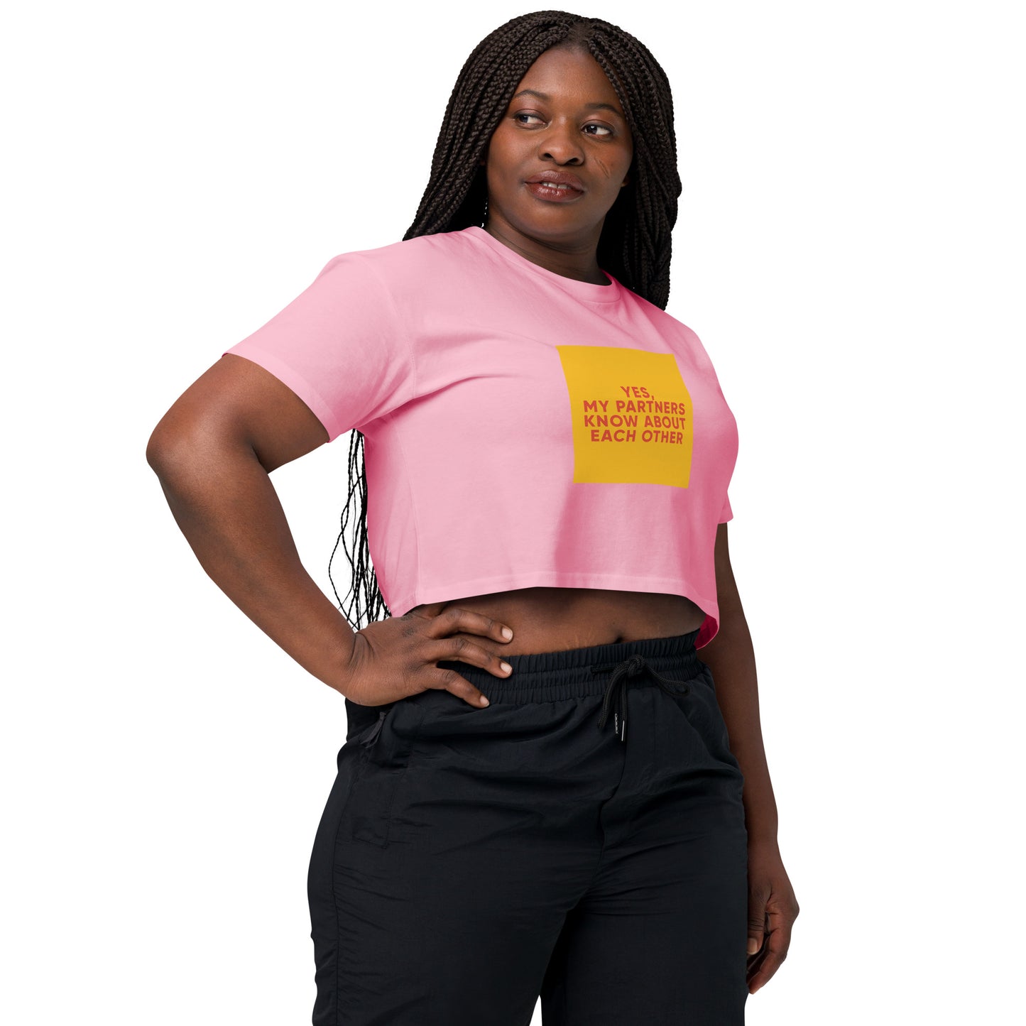Yes, My Partners Know Crop Top – Cheeky ENM Statement Tee