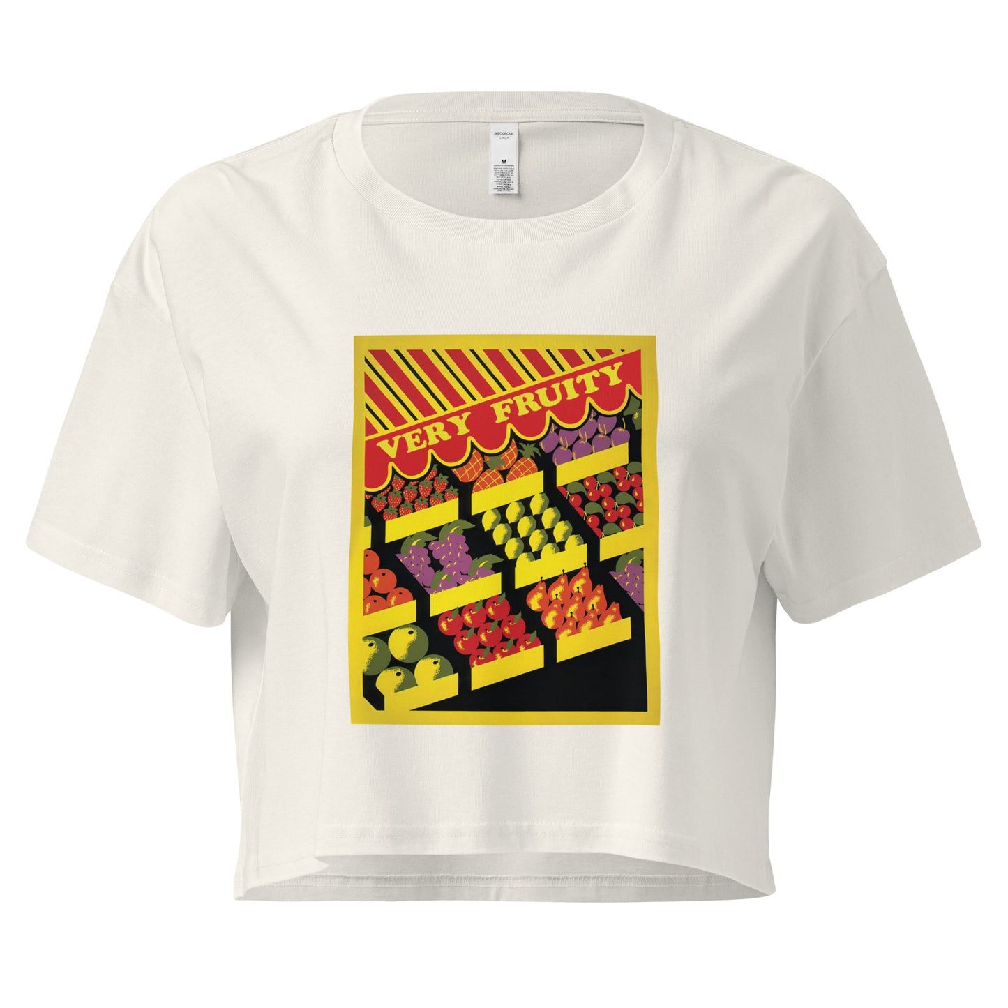 Very Fruity Crop Top – Queer Campy Vintage Fruit Stand Tee