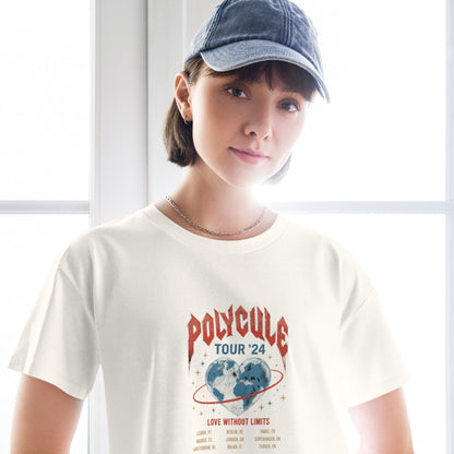 Polycule Tour Crop Top - Vintge Rock Band Style ENM Tee
