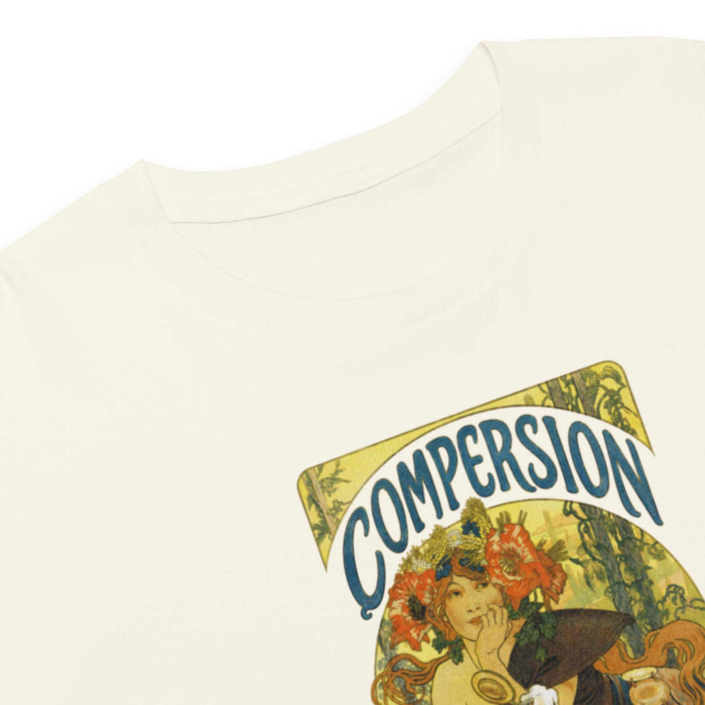 Vintage Compersion Crop Top - Art Nouveau Polyamory Flower Design