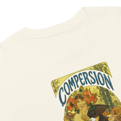 Vintage Compersion Crop Top - Art Nouveau Polyamory Flower Design