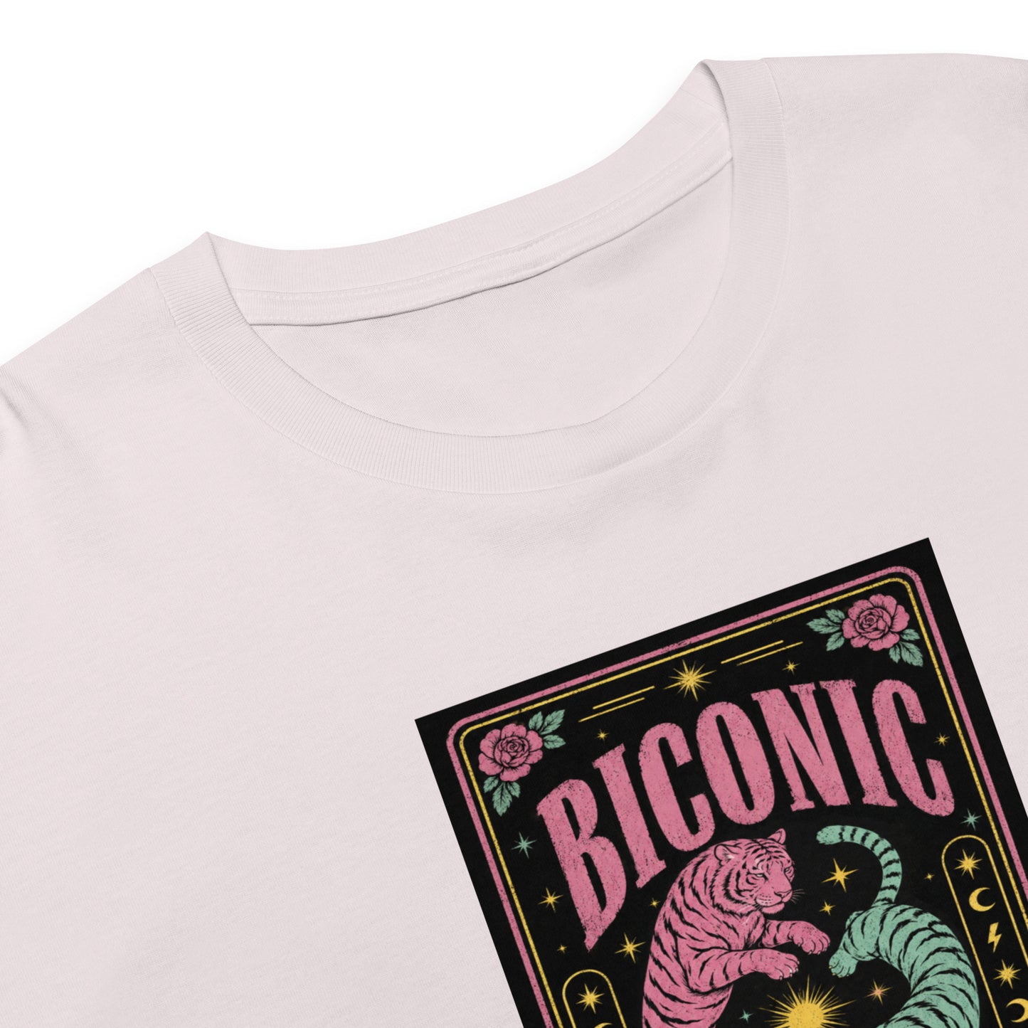 Biconic Crop Top - Colorful Bisexual Pride Tiger Graphic Tee