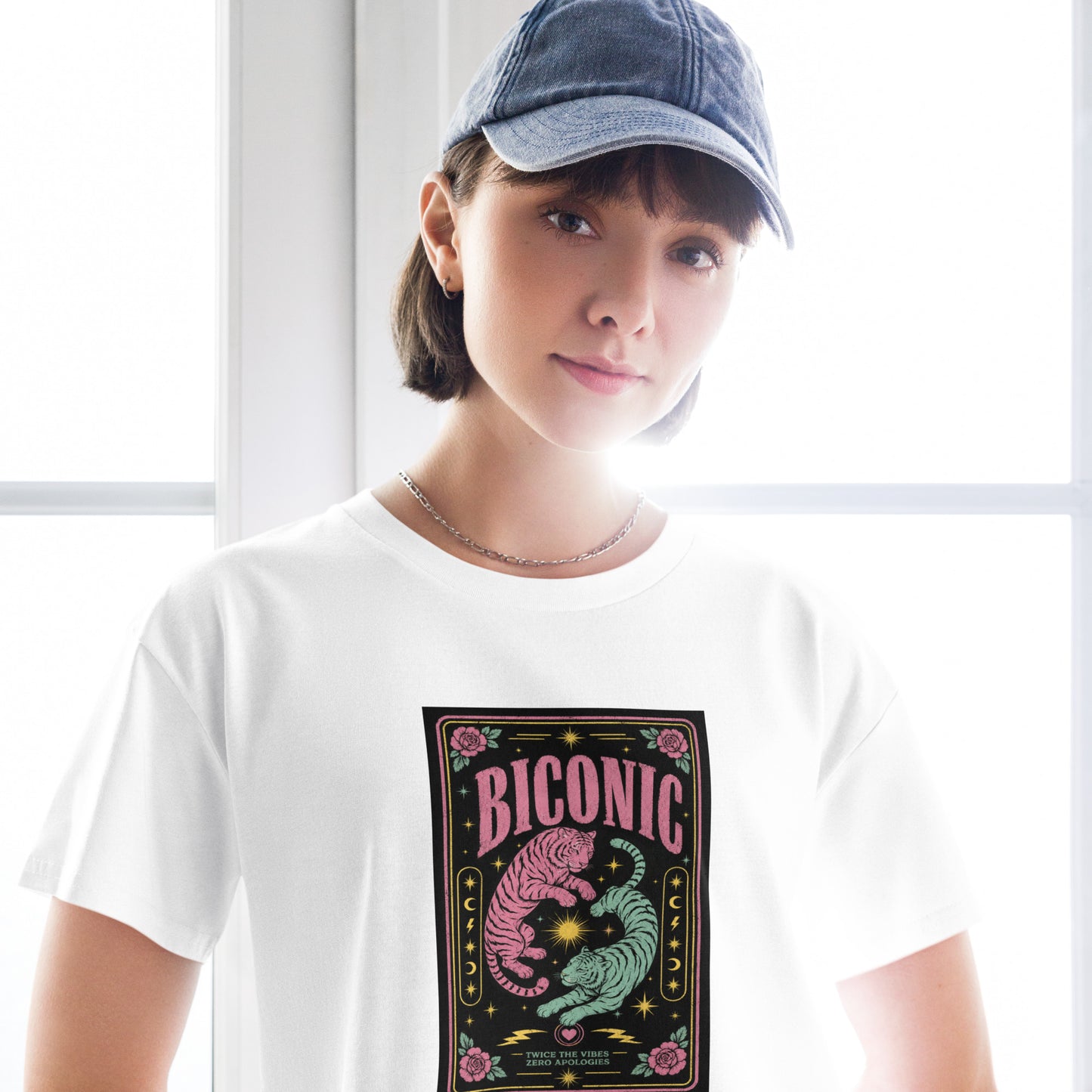 Biconic Crop Top - Colorful Bisexual Pride Tiger Graphic Tee
