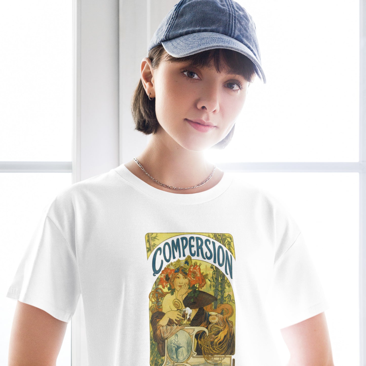 Vintage Compersion Crop Top - Art Nouveau Polyamory Flower Design