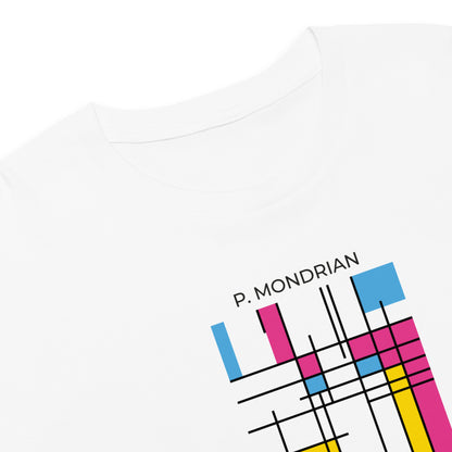 Pan Mondrian Crop Top - Queer Pride Abstract Color Block Design Tee